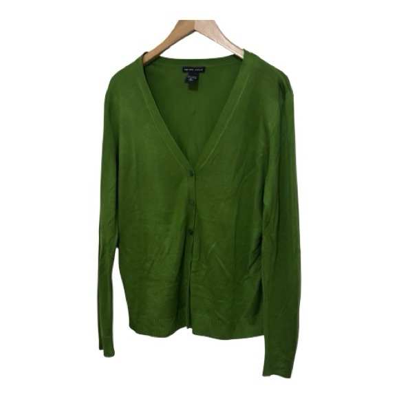 New York & Company Sweaters - New York & Company Acrylic Cardigan Button up Sweater Women's Size L Green